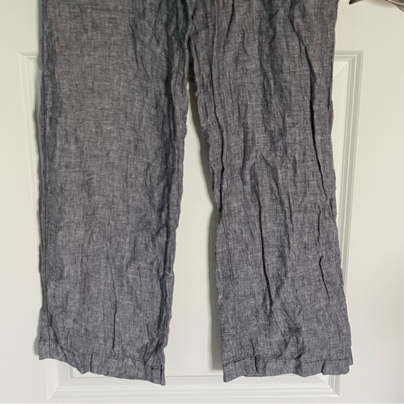 Athleta Bali heathered linen drawstring wide leg Pants 47157 - Picture 6 of 15